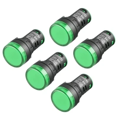 Imagen de Heschen AD16 22D/S Lote de 5 luces LED (24 V, 20 mA), color verde