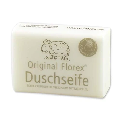 Imagen de Jabón de ducha con leche oveja y aceite almendras, rectangular, 100 g, cinta