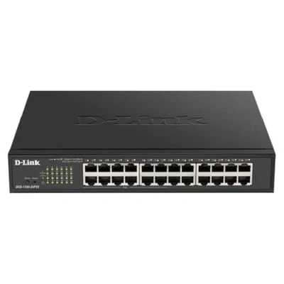 Imagen de D Link DGS 1100 24PV2, Switch Smart 24 puertos Gigabit, PoE, Power Over Ethernet, Gestión web, Layer 2, VLAN, sin ventilador, IGMP Snooping, VoIP QoS, Seguridad red, montaje rack, ventilador