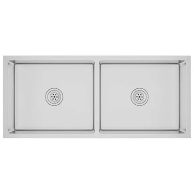 Imagen de vidaXL Fregadero de Cocina Hecho a Mano Pila Lavabo Alberca Servicio Comedor Grifo Lavar Olla Platos Integrado Acero Inoxidable