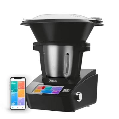 Imagen de Zilan RUBY Thermorobot, Robot de Cocina Multifunción Wi Fi, 18 Funciones, pantalla táctil TFT a color 7&quot;, Báscula integradar, control mediante aplicación, 4,7 L,1700W