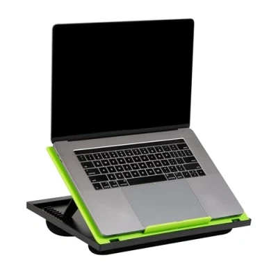 Imagen de Mind Reader Escritorio Superior Ajustable de 8 Posiciones con Cojines, Monitor, Soporte para Laptop, Verde, 14.75 Pulgadas Largo x 11 Ancho 7.3 Alto