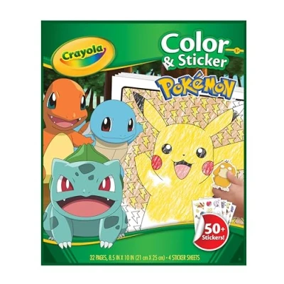 Imagen de CRAYOLA Dibujos Animados Álbum para Colorear y Pegatinas Pokemon, Multicolor (04 2740G)