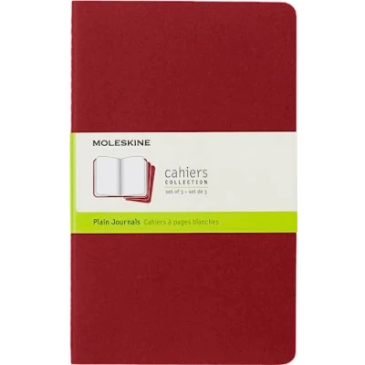 Imagen de Moleskine CH118 Set de 3 cuadernos con páginas en blanco, grandes, color rojo arándano (Moleskine Cahier)