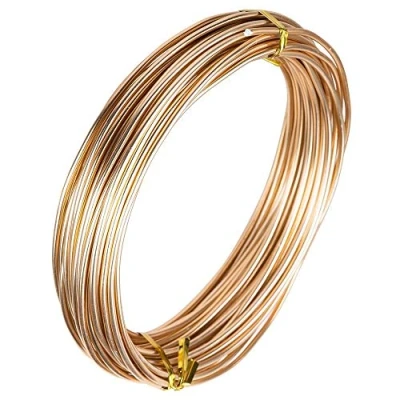 Imagen de Ideen mit Herz alambre para joyas manualidades, de aluminio con un diámetro 2 mm, 10 m largo (cobre)