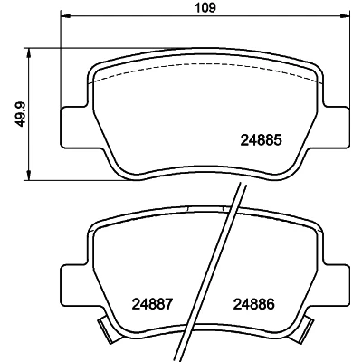 Imagen de HELLA 8DB 355 014 641 Juego de pastillas freno con avisador acústico desgaste accesorios TOYOTA: Avensis III Familiar, Berlina
