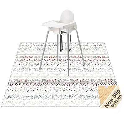 Imagen de WOMUMON Alfombrilla antisalpicaduras para debajo de la silla alta, artes, manualidades, lavable, impermeable, antideslizante, protector suelo, tapete desordenado y mantel