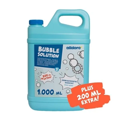 Imagen de alldoro 60656 Bubble Fun líquido para pompas de jabón en bidón 1200 ml, Agua jabonosa como Suministro XL 1,2 litros, Recambio Colores y Gran tamaño