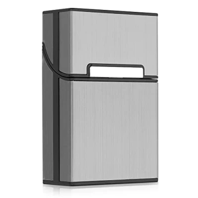 Imagen de kwmobile Carcasa para cigarrillos Estuche protector de plástico y aluminio con cierre magnético cigarros En polvo piedra