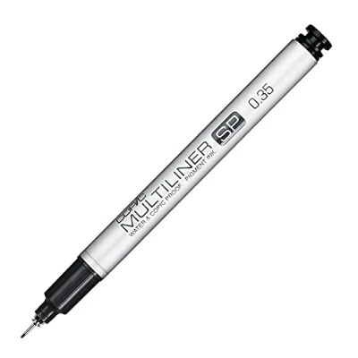 Imagen de COPIC Multiliner SP 0,35 mm, Negro, Rotulador fino de aluminio con punta fina y tinta pigmentada resistente al agua