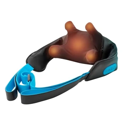 Imagen de HoMedics Masajeador de Cuello con Amasado Profundo Calor Máquina Masaje Envolvente Tejido sin Cable para y Hombros, 2 Intensidades 4 Nodos Alivio del Stress