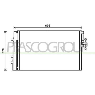 Imagen de PRASCO BM804C003 Condensador con secador 15mm 13mm Aluminio 565mm R134a