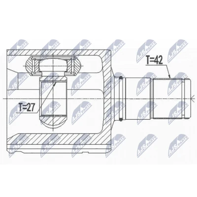 Imagen de NTY NPW VW 062 Junta Homocinética Eje delantero, izquierda VOLKSWAGEN: Crafter Furgón