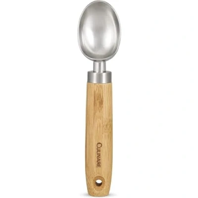 Imagen de Culinare Naturals C70003 Cuchara para Helado, Bambú Sostenible/Acero Inoxidable, 20cm x 4,5cm, Sorbete, Yogur Congelado y Dulces