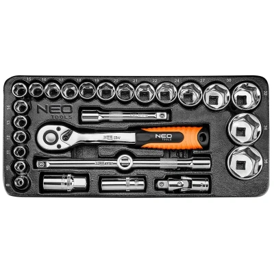 Imagen de NEO TOOLS 84 238 Módulo herramientas 27 8,10,11,12,13,14, 15,16,17,18,19,20, 21,22,24,27,30, 32,34,36 mm Acero cromo vanadio hexagonal 1/2