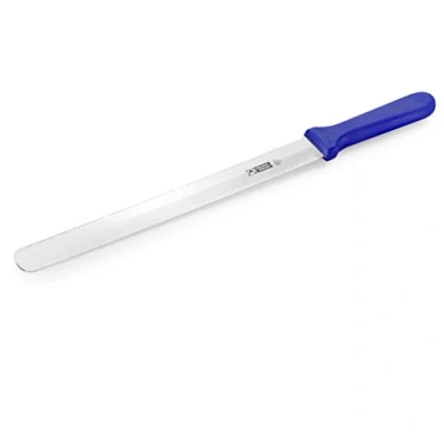 Imagen de Thermohauser 5000266125 Cuchillo de Panadero (Acero), Sierra Plana por Ambos Lados, plástico, Hoja 36 cm, Mango Azul