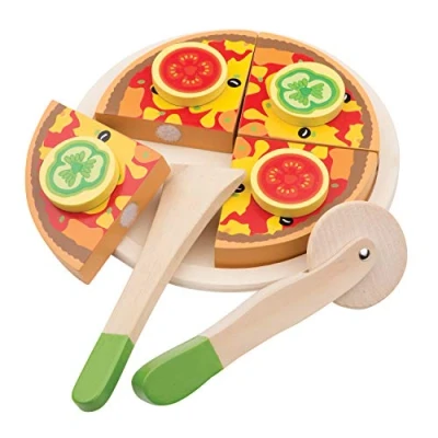 Imagen de New Classic Toys 10587 0587 Set de Pizza y Accesorios, Color madera (ref 0587) , color/modelo surtido