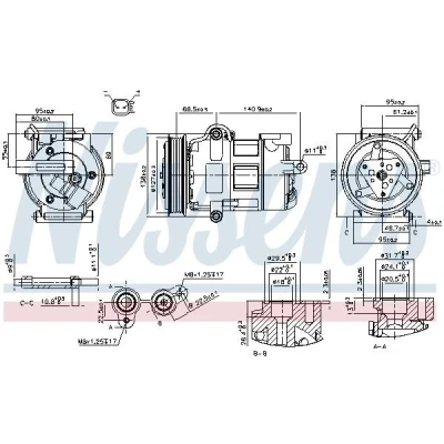 Imagen de NISSENS 890698 Compresor de Aire Acondicionado SD7V16 12 PAG 46 R 134 a FORD: Transit Mk6 Furgón, Bus