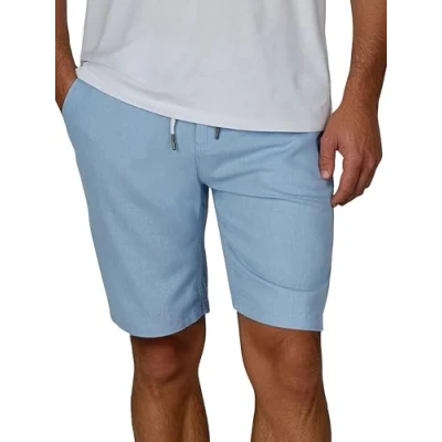 Imagen de riverso RIVOliver Pantalones cortos de lino para hombre, corte regular, largo hasta la rodilla, monocolor, blanco, azul, Azul marino, beige, negro, verde, S, M, L, XL, XXL, 3XL, 4XL, 5XL, cielo
