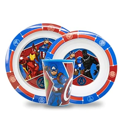 Imagen de Sorrisini vajilla reutilizable para niños Juego de set platos con plato, tazón cereal taza