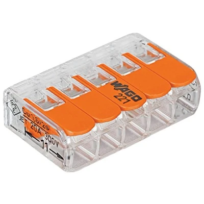 Imagen de 5x Wago Abrazadera 221 415 32A 450V Terminal de conexión 5 polo Con palanca