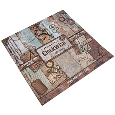 Imagen de &quot;Stamperia Bloc de Scrapbooking 10 hojas 30.5x30.5 (12&quot;&quot;x12&quot;&quot;) 2 caras Clockwise&quot; multicolor