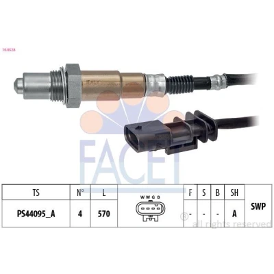 Imagen de FACET 10.8528 Sonda lambda térmico, plana, Rosca engrasada VOLVO: XC40, V70 3, XC60 I