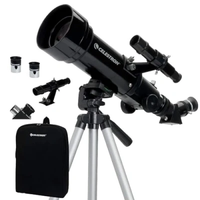 Imagen de Celestron 21035 Travel Scope 70 Kit de telescopio con Refractor portátil Mochila, Negro