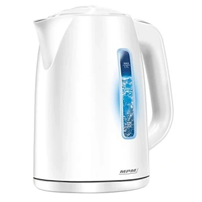 Imagen de MPM MCZ 66 Hervidor De Agua Eléctrico Inalámbrico. 1,7 Litros, Filtro Anti cal, Base 360º, Retroiluminación , 2200w, blanco