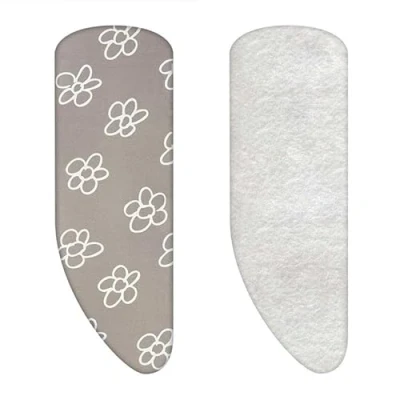 Imagen de Juego de funda para tabla planchar asimétrica con base (color: flores gris) (A XXL, muletón)