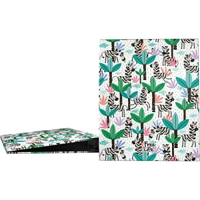 Imagen de Grafoplás 88142640. Carpeta de Anillas A4, 4 Mixtas 25mm, Colección Free Life, Zebra, Certificada FSC