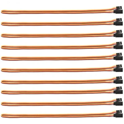 Imagen de POFET 10pcs 50cm JR Style Servo Extension Cables, 3Pin Cable 22AWG 60 Cores Wire Male to Female Futaba for Remote Control Aircraft