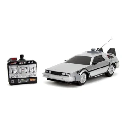 Imagen de Jada Coche Delorean de Radio Control vehiculo teledirigido, con Funcion Turbo y luz hasta 10 km/h, Carga USB, para niños a Partir 6 Años.