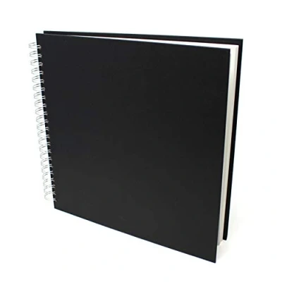 Imagen de Artway Studio Cuaderno de Dibujo Cuadrado Encuadernado en Espiral 285mm 96 Caras/48 Páginas Papel 170 gsm Negro Tapa Dura