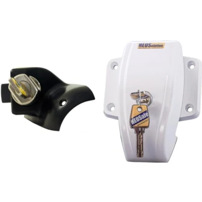 Imagen de HeoSolution 1760 226 W Juego de 4 Unidades Seguridad con Cerradura Giro, Color Blanco