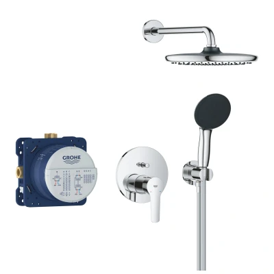 Imagen de GROHE Start 250 Sistema de ducha empotrado (caja instalación universal, conjunto mural, 2 tipos chorro, manguera 1.500 mm), Cromo 25292000