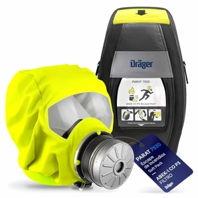Imagen de Dräger PARAT 7520 Capucha de Emergencia con Filtro Combinado ABEK CO P3 Adecuada para áreas industriales y el Escape en Caso Incendio Empaquetado un Estuche Tela (Soft Case)…