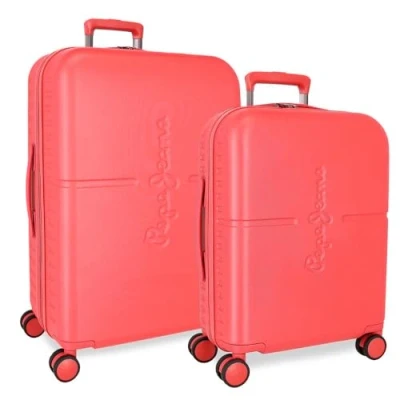 Imagen de Pepe Jeans Highlight Juego de Maletas Rojo 55/70 cms Rígida ABS Cierre TSA Integrado 116L 7,54 kgs 4 Ruedas Dobles Equipaje Mano by Joumma Bags