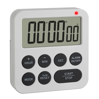 Imagen de TFA Dostmann Temporizador Digital con cronómetro, 38.2053.02, Alarma (Alto)/vibración/Intermitente, de Cocina, Huevos, para Deportes, exámenes o
