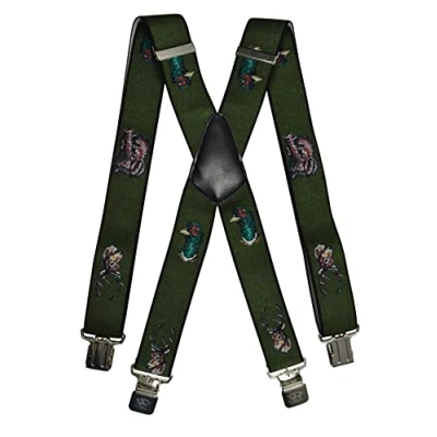Imagen de Olata Tirantes de Caza Ajustables Con Forma En X. Resistentes Trabajo para Hombre Clips Relieve 4 cm. Faisán y Stag