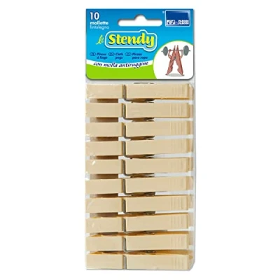 Imagen de Parodi Pinzas para Tender la Ropa, de plástico Resistente, con Muelle Inoxidable, 10 Unidades, Art. 362
