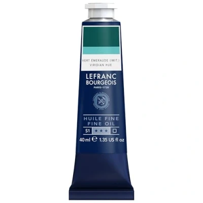 Imagen de Lefranc Bourgeois 301779 Pintura al óleo fina de calidad, resistente a la luz y consistencia uniforme, tubo 40 ml, ideal para lienzos tableros pintura, viridiano