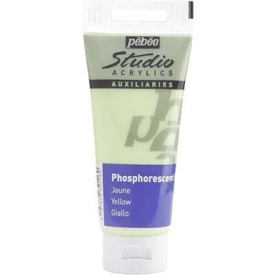 Imagen de Pébéo Studio Acrílics 100 ml Gel fosforescente Amarillo Enlace acrílico pintura autoluminiscente