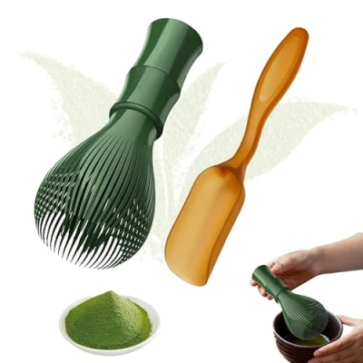 Imagen de Batidor Te Matcha Chasen de Plástico, con Cuchara Matcha, Kit para la Ceremonia del Té Preparar y Remover