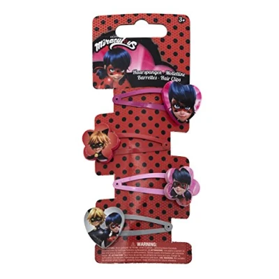 Imagen de Joy Toy 65981 figuras and charactere Miraculous horquillas de 4 diseños a backercard 5 x 1 15 cm, Girls , color/modelo surtido
