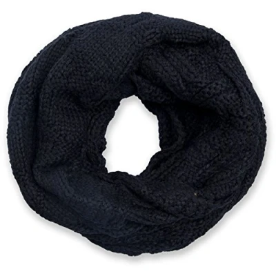 Imagen de styleBREAKER fular de tubo punto con motivo reja y pespunteado, fino monocolor, chal invierno, unisex 01018155, color:Negro