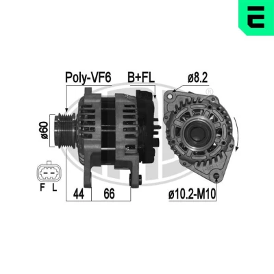 Imagen de ERA 209388A Alternador 14V 100A OPEL: Astra J Sports Tourer, Hatchback, Meriva B