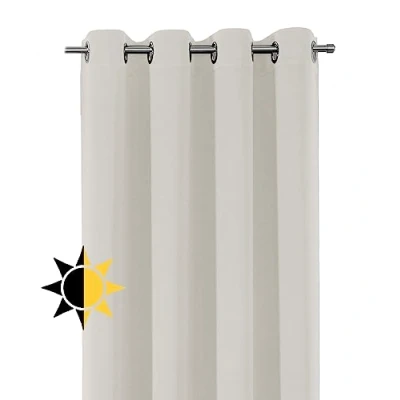 Imagen de BEAUTEX Cortina opaca con ojales, opaca, color y tamaño a elegir (ancho: 140 cm, altura: 245 crema)