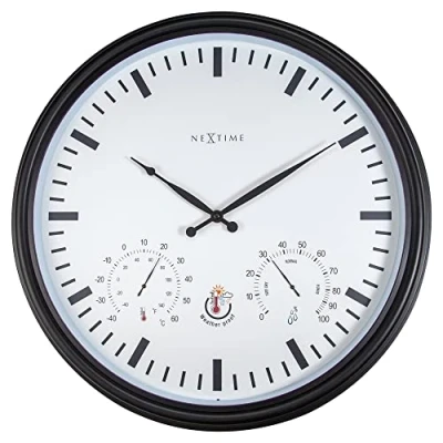 Imagen de NeXtime 4306ZW Sunflower Reloj de Pared, Negro, 50.8 cm