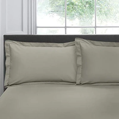 Imagen de Appletree Par de Fundas Almohada Oxford 100% algodón Plateado, 76 x 48 cm
